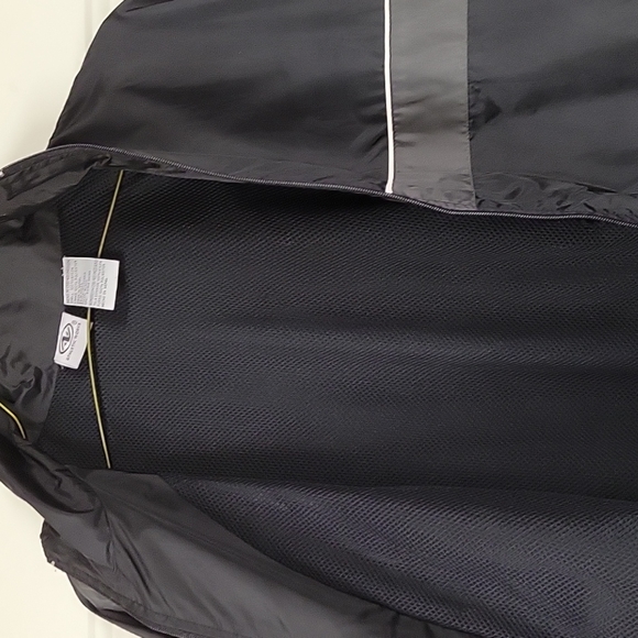Athletic Works Men's Windbreaker Jacket Size M (38/40) Black w/Gray Stripe - Picture 5 of 6